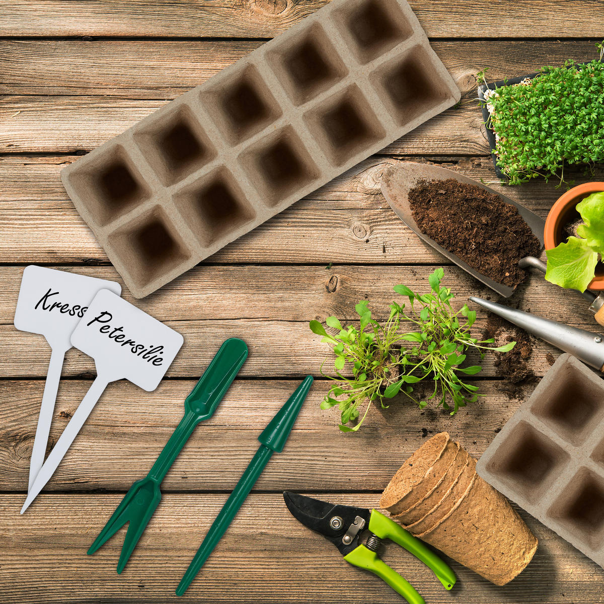 240XANZUCHTTÖPFE - Hellbraun, Papier/Kunststoff (20.5/5/8cm) - Relaxdays