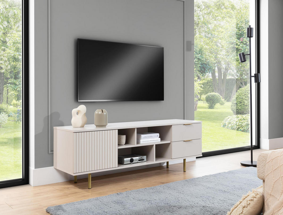 TV-SCHRANK Bianco 150 Kaschmir - Kaschmir, Holzwerkstoff (150/52/41cm) - Bettso