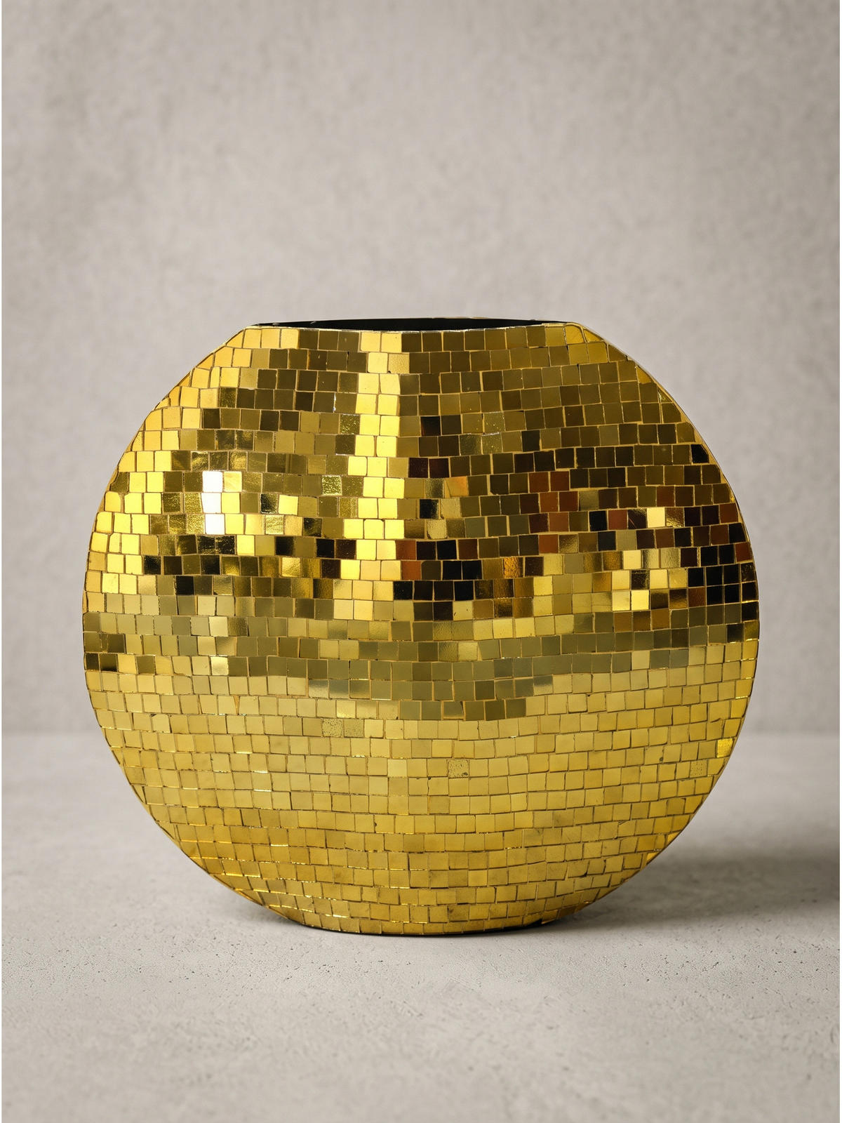 TISCHVASE BERLENGA, Eisen, handgefertigt, Gold, 40 x 10 x 35 cm - Goldfarben, Metall (35cm) - KADIMA DESIGN