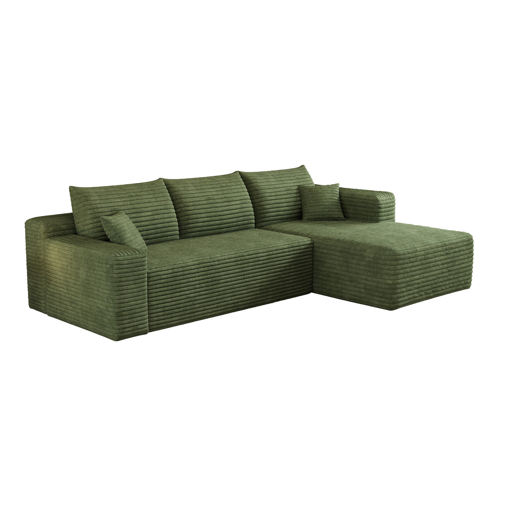 ECKSOFA Stoff Grün modular - Grün, Textil (241/151cm) - WISHDOR
