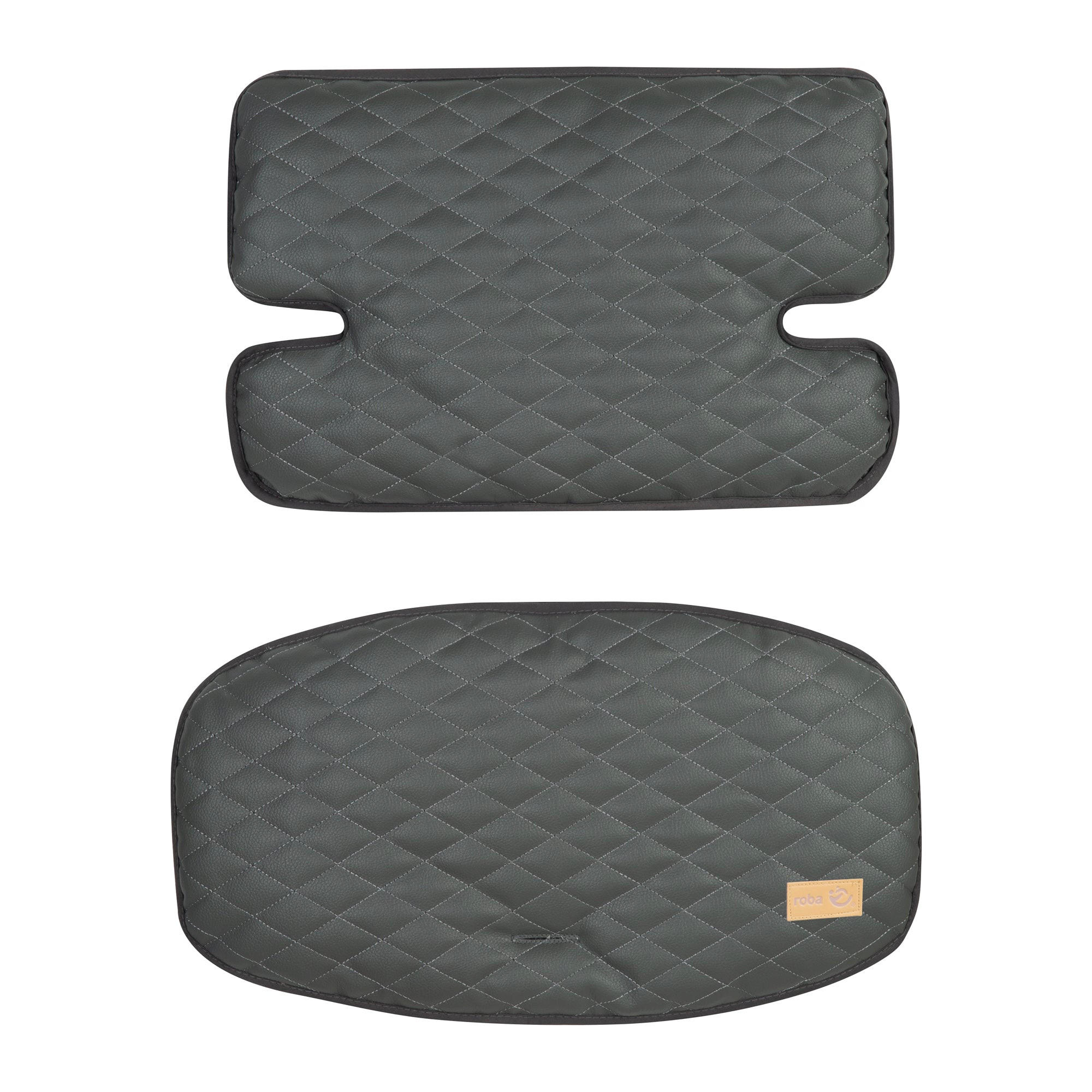 HOCHSTUHL-SITZVERKLEINERER 2-teilig Graphite gesteppt - Dunkelgrau, Textil (28/25/45.5cm) - Roba