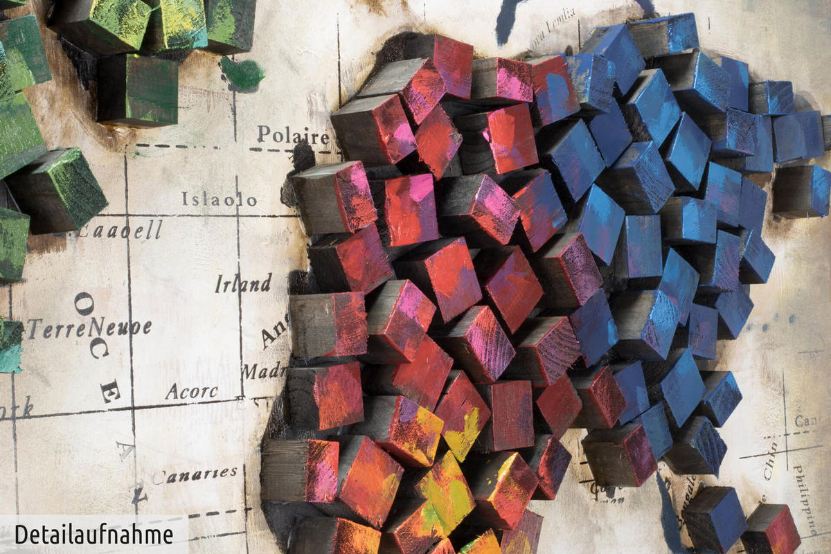 HOLZBILD Grau 100/70 cm - Multicolor, Holz (100/70cm) - KUNSTLOFT
