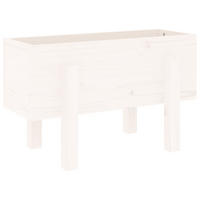 PFLANZKÜBEL Weiß 62x30x38 cm Massivholz Kiefer - Weiß, Holz (62/38/30cm)