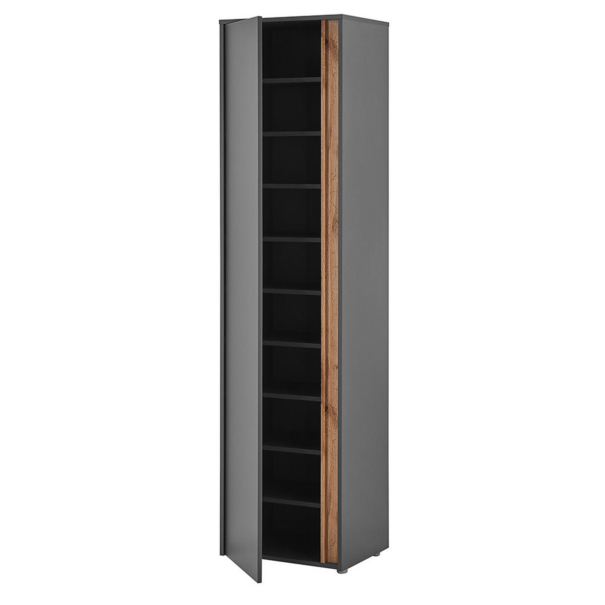 GARDEROBENSCHRANK Crisp-61 - Anthrazit, Holzwerkstoff (50/200/40cm) - Lomado