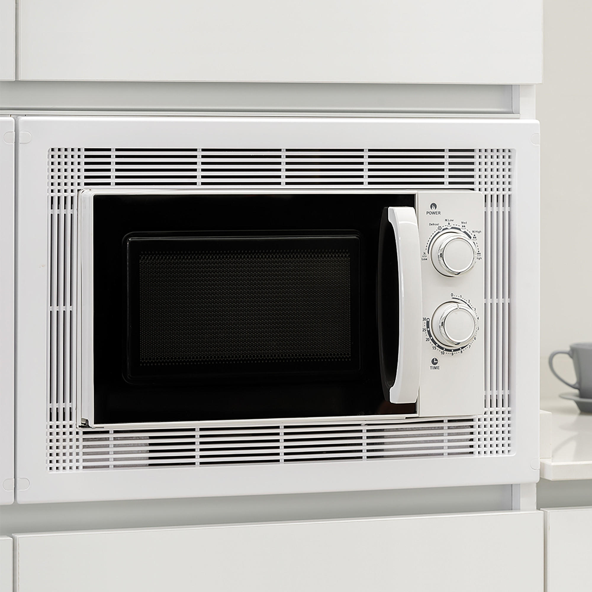 MIKROWELLENRAHMEN für den Einbau in Küchenzeilen, Modul 600mm, 600x400mm, Kunststoff, weiß - Weiß, Kunststoff (60/40/3cm) - EMUCA