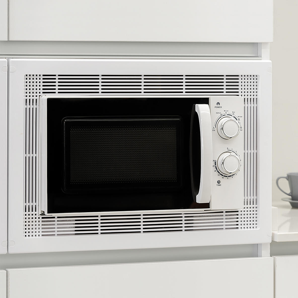 MIKROWELLENRAHMEN für den Einbau in Küchenzeilen, Modul 600mm, 600x400mm, Kunststoff, weiß - Weiß, Kunststoff (60/40/3cm) - EMUCA
