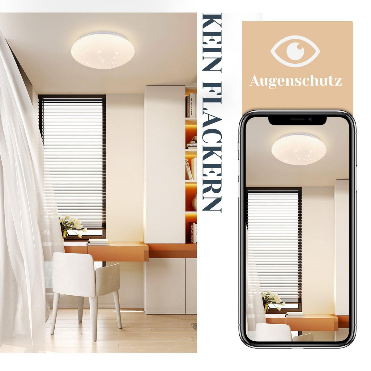 LED-DECKENLEUCHTE Iris 25.2/25.2/6.2 cm - Weiß, Kunststoff (25.2/25.2/6.2cm) - Nettlife