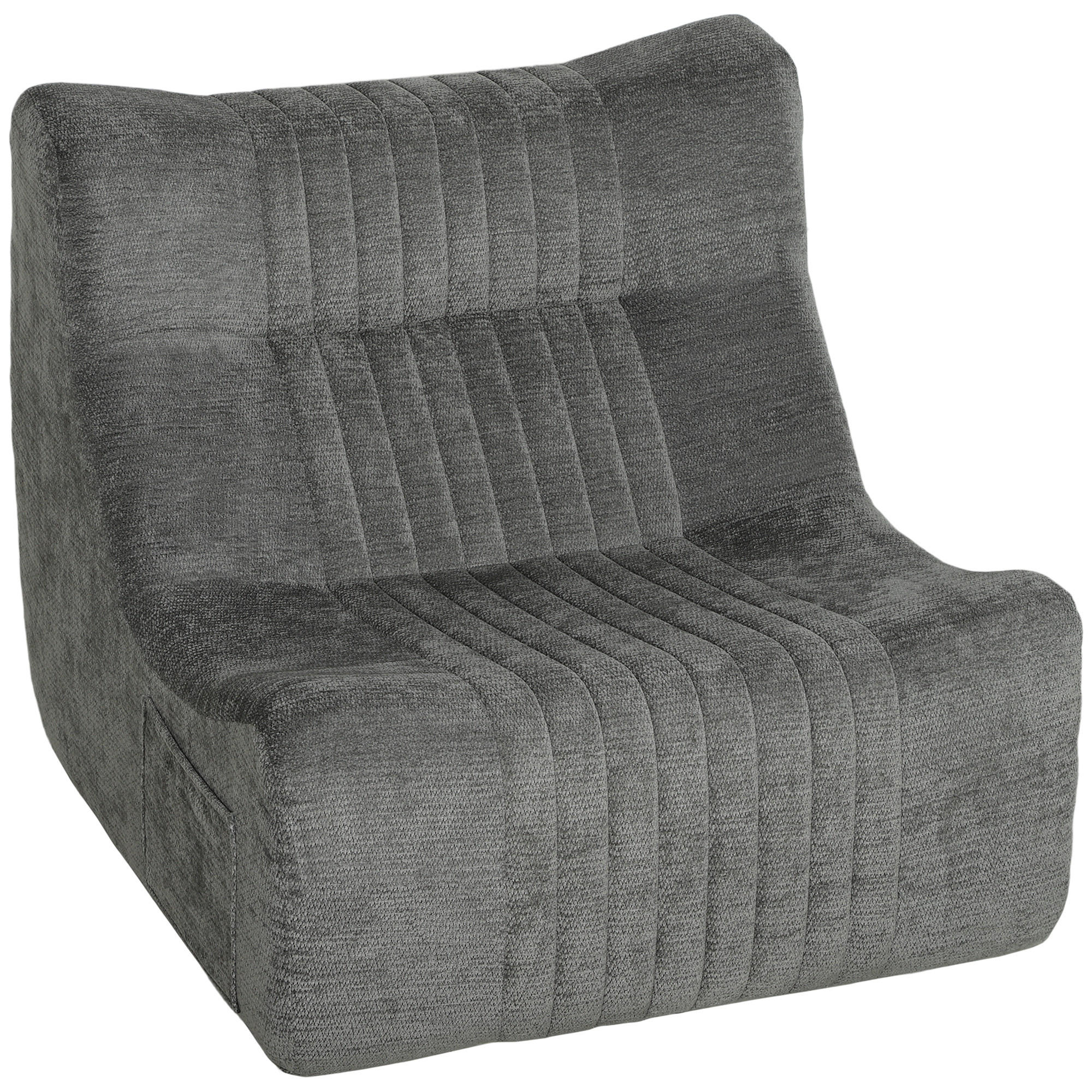 GOLVFÅTÖLJ chenille 100 polyester, skumgummi, kastanjebrun - Grå, Textil (80/76/90cm) - HOMCOM