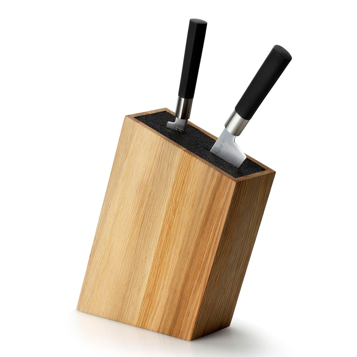MESSERBLOCK mit flexiblem Einsatz, schräg stehend, Eichenholz - Braun, Holz (9/29/28cm) - Continenta