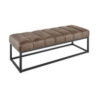 SITZBANK PETIT BEAUTÉ Microfaser Taupe 110 cm - Taupe/Schwarz, Textil/Metall (108/40/40cm) - riess-ambiente