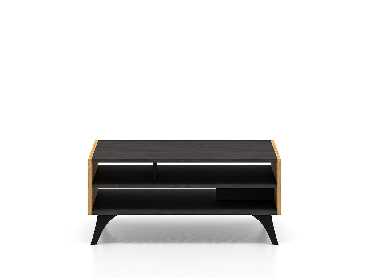 COUCHTISCH Toscania Eiche / Schwarz 90 / 60 / 40cm - Eichefarben/Schwarz, Holz/Holzwerkstoff (60/90/40cm) - Feldmann-Wohnen