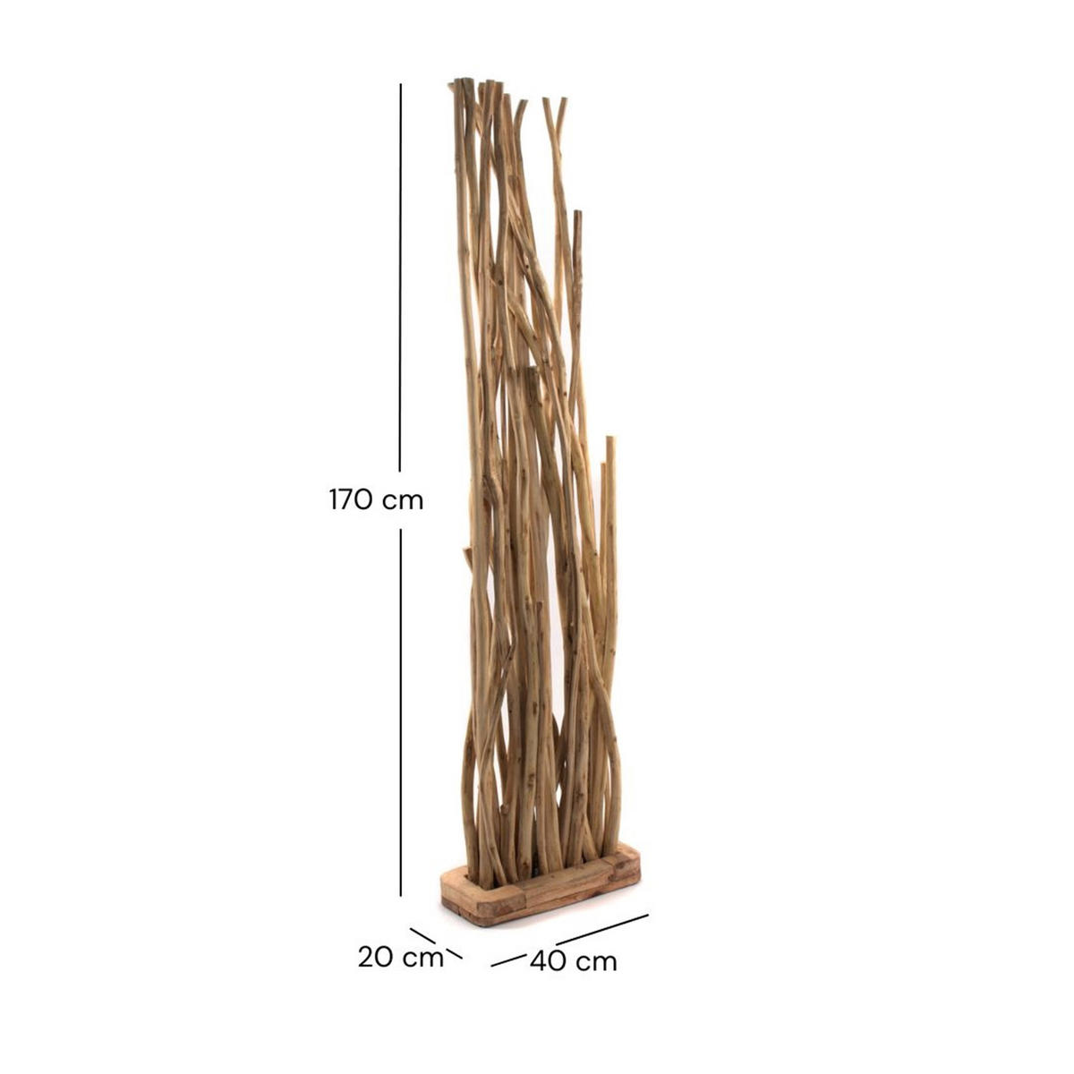 RAUMTEILER Botanic Teak Holz naturfarben - Naturfarben, Holz (40/170/20cm) - DESIGN DELIGHTS