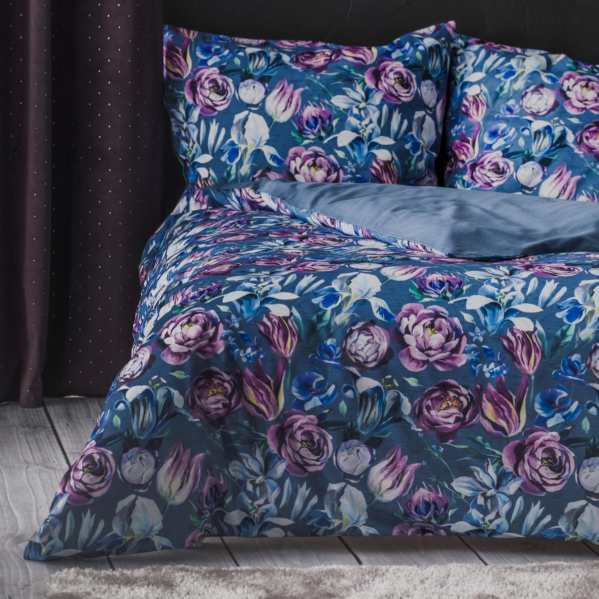 BETTWÄSCHE Liler - Dunkelblau, Textil (200/220cm) - home&you