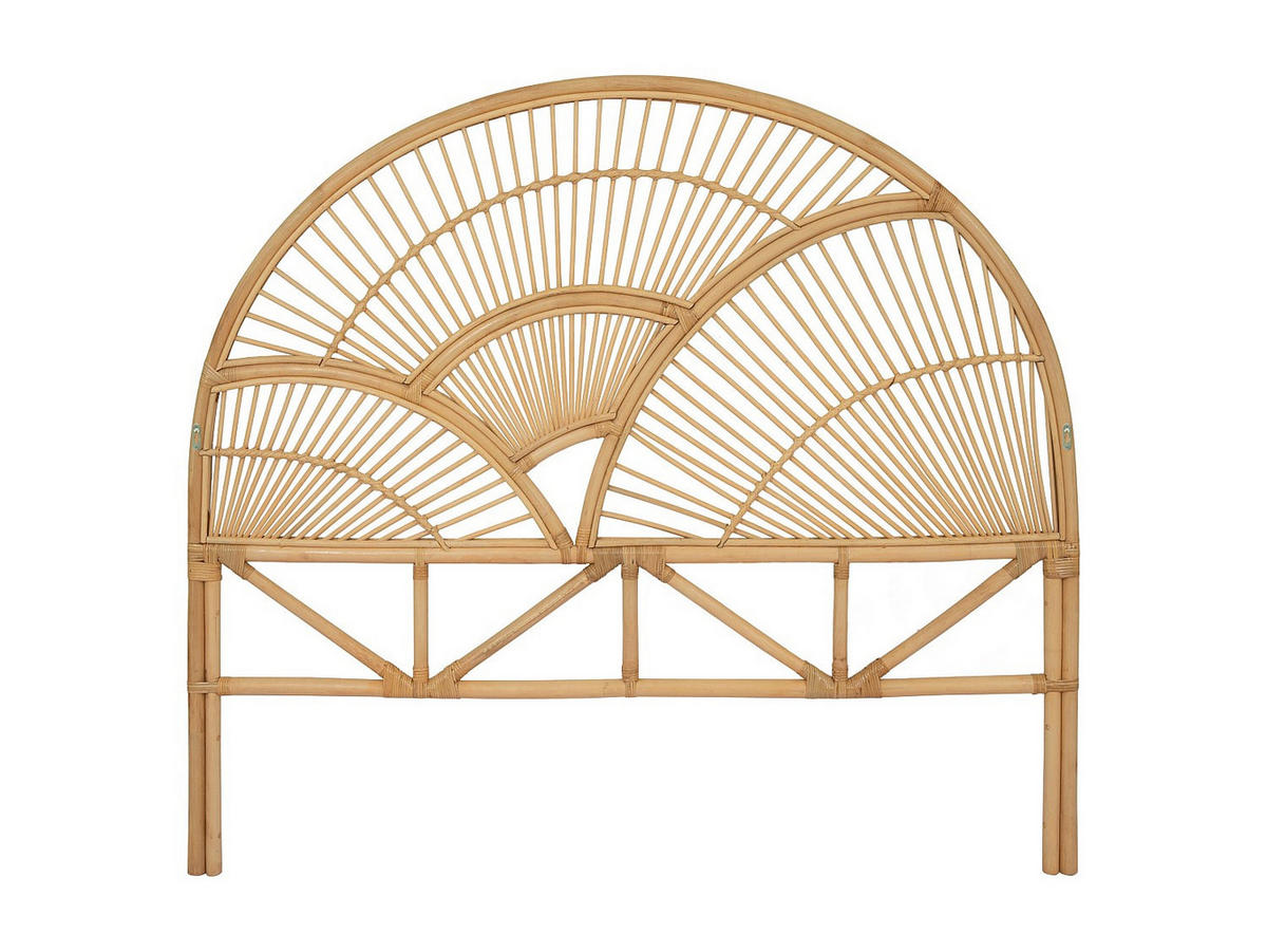 BETTKOPFTEIL - 2 -Sitzer - Rattan - naturfarben hell - EFELA - Naturfarben, Holzwerkstoff (145/130/4cm) - Vente-Unique