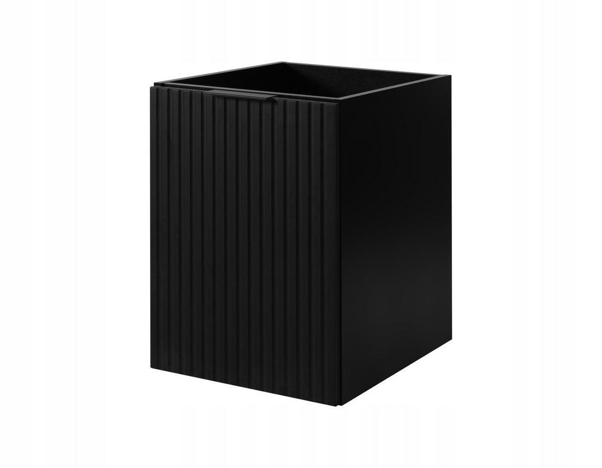 WASCHBECKUNTERSCHRANK MODERN 160 cm mit Arbeitsplatte Farbe: Schwarz mit geriffelter Vorderseite Farbe: Schwarz - Weiß - Weiß, Holzwerkstoff (160/57/46cm) - Rodan
