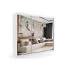 KLEIDERSCHRANK mit Spiegel-Schiebetüren und Aluminium-Leisten - DEBI - 240 cm Weiß - Weiß, Holzwerkstoff (240/216/61cm) - ALTDECOR