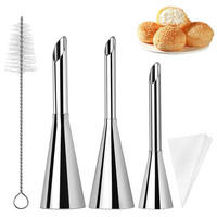 SPRITZEN-SET 54-teilig Edelstahl mit Spritzbeutel und Reinigungsbürste - Silberfarben, Metall (2.6/1/9.7cm)