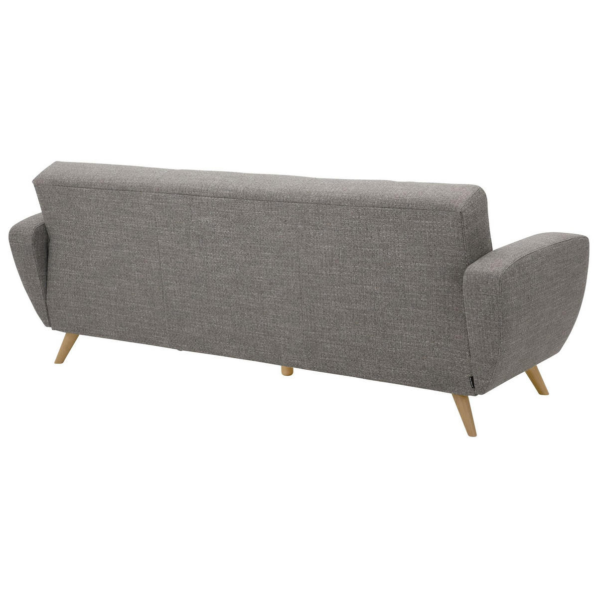 SOFA 3-Sitzer mit Bettfunktion Kazdoia Flachgewebe grau - Grau, Kunststoff (230/85/82cm) - 58aufmkessel