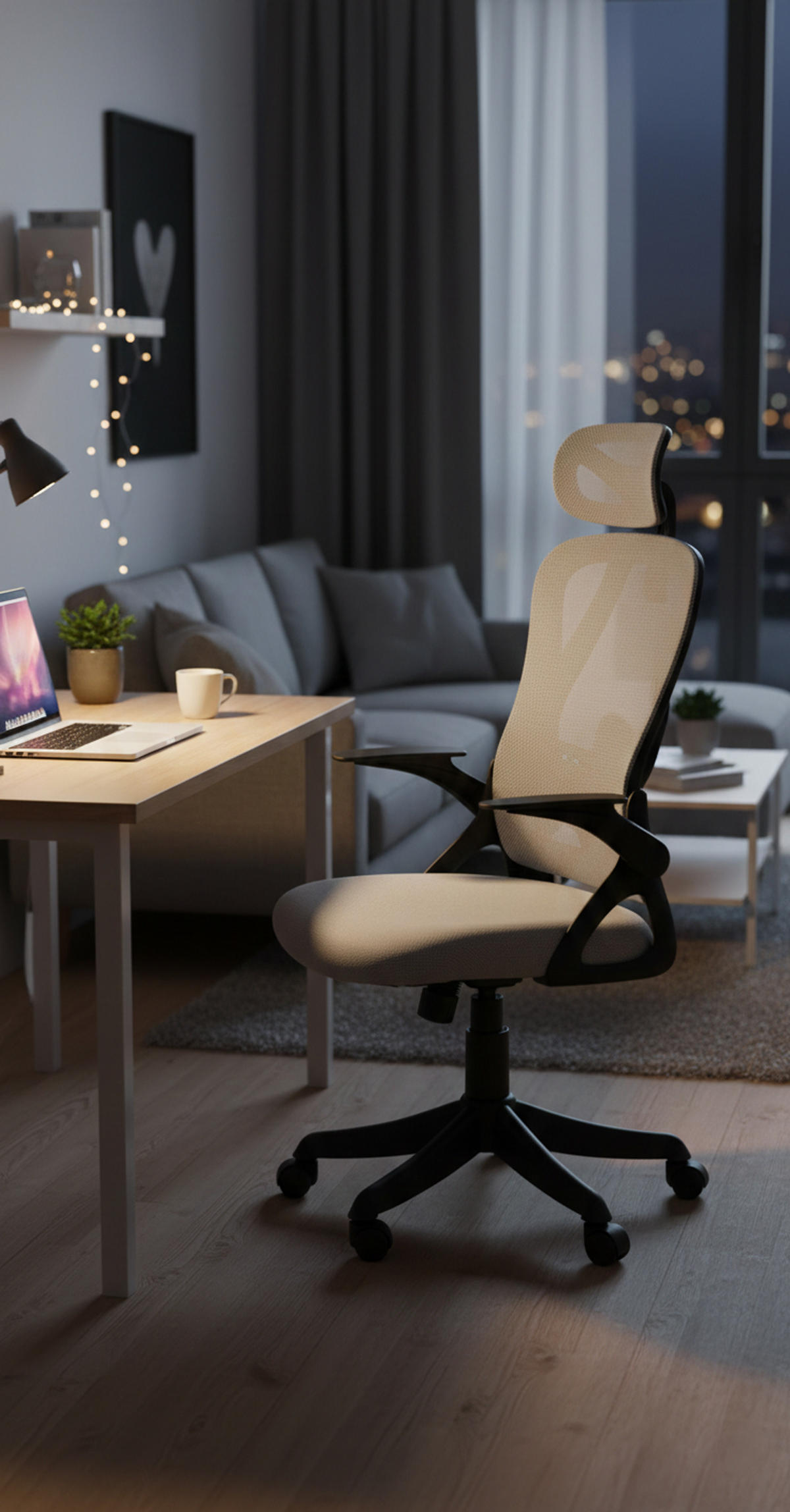 BÜROSTUHL Zypher grau - Schwarz/Grau, Kunststoff/Metall (58/131/66cm) - TPFLiving