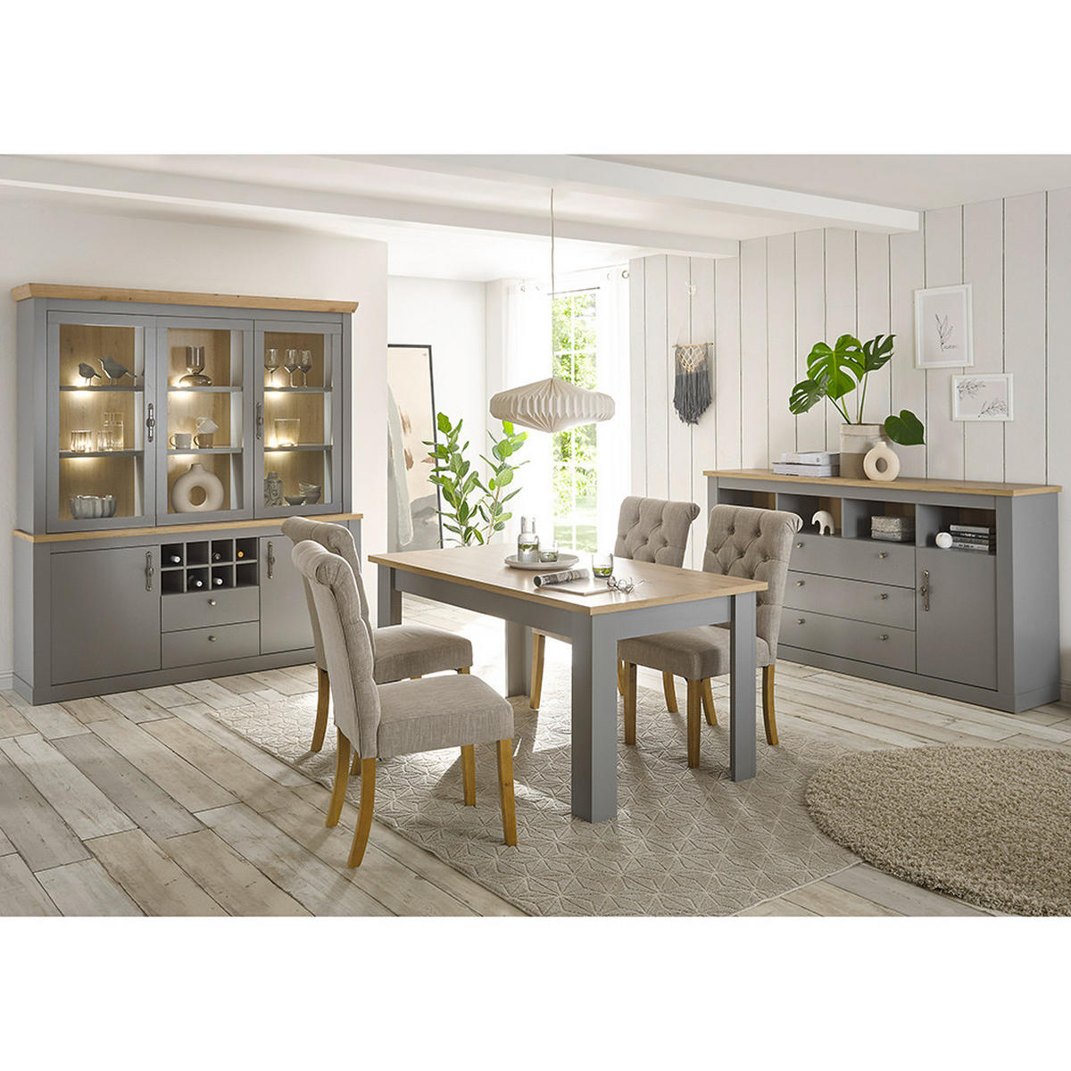 BUFFET Chatham-61 - Grau, Holzwerkstoff (184/205/44cm) - Lomado