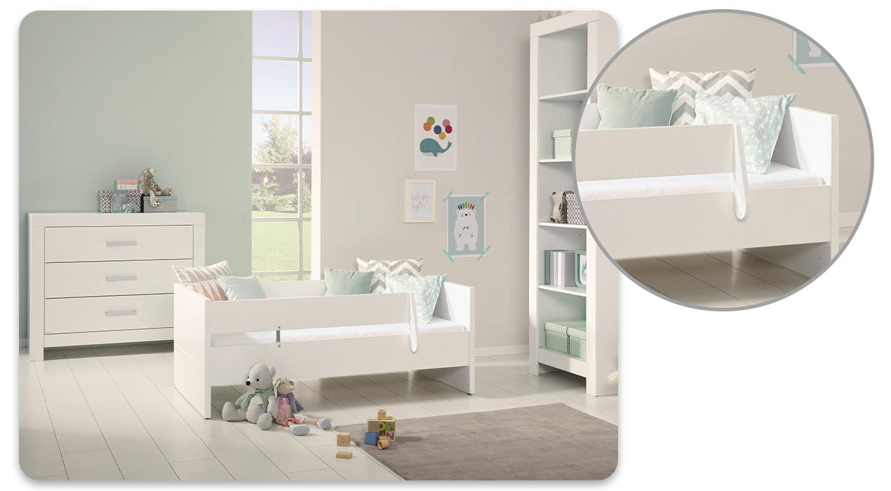 Sicherheitsgitter am Babybett