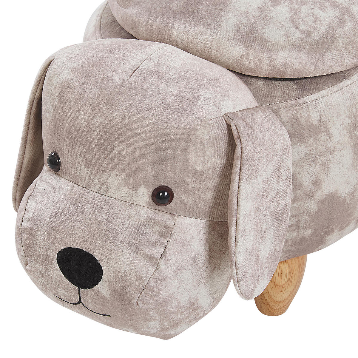HOCKER Doggy 36/62/38 cm - Beige, Textil (62/38/36cm) - Beliani