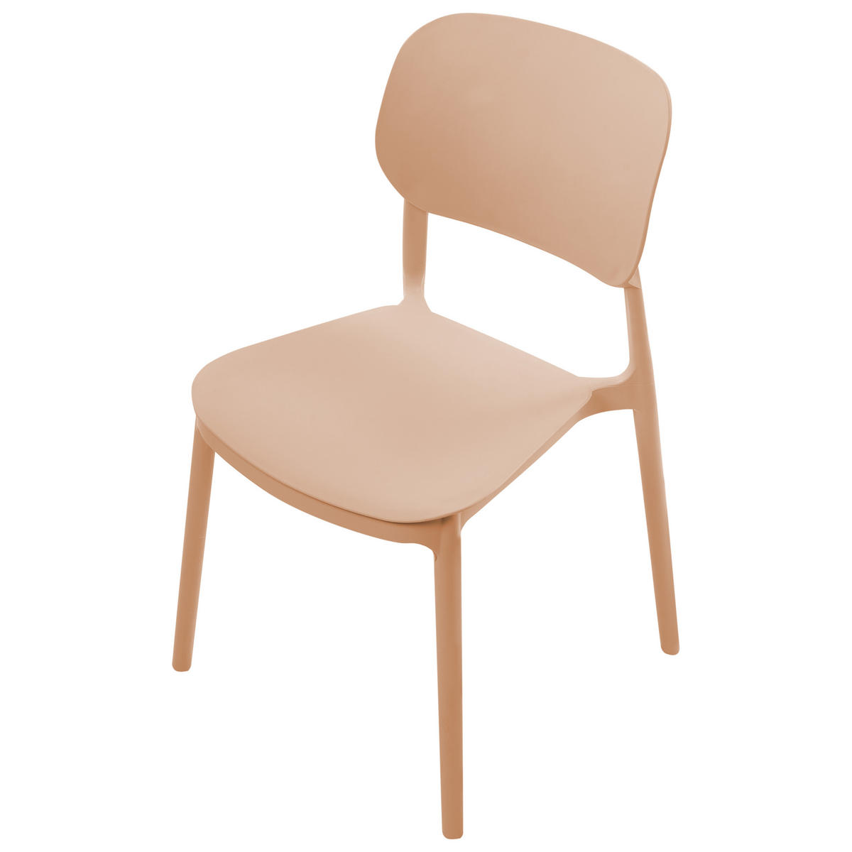 GARTENSTUHL 4er-Set Sandbeige Tupiza - Sandfarben, Kunststoff (47/82/48cm) - Beliani