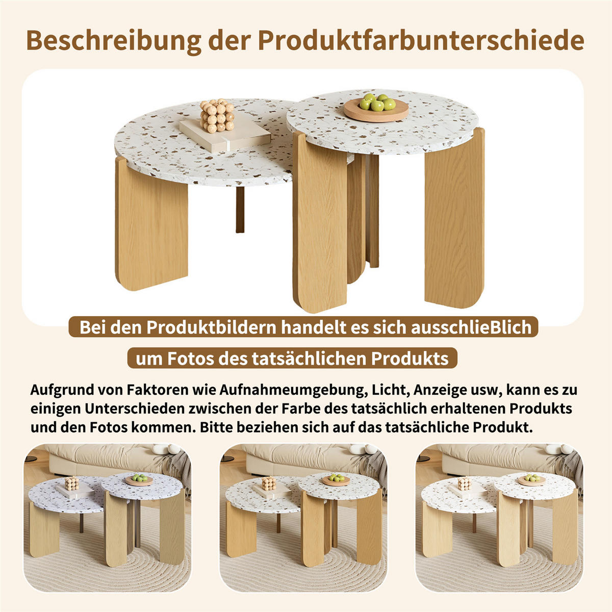 COUCHTISCH 2er Set modular Beistelltisch - Weiß, Holz (70/70/35cm) - Kaket