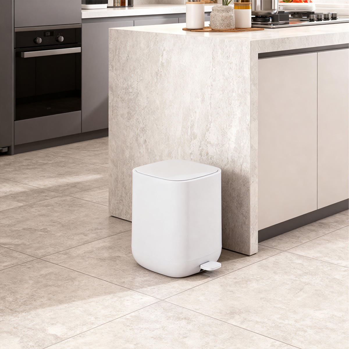 MÜLLEIMER - Grau, Kunststoff (21/27/26cm) - Relaxdays