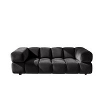 SOFA 3-Sitzer, Couch, Veloursstoff Bluvel, Schwarz, Averro - Schwarz, Holz (240/70/96cm) - Kaiser Möbel