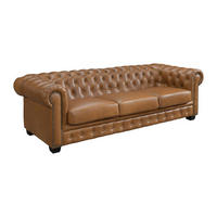 CHESTERFIELD Ledersofa 4-Sitzer - Büffelleder - Karamellbraun - BRENTON - Braun, Leder (99/73/240cm) - Vente-Unique
