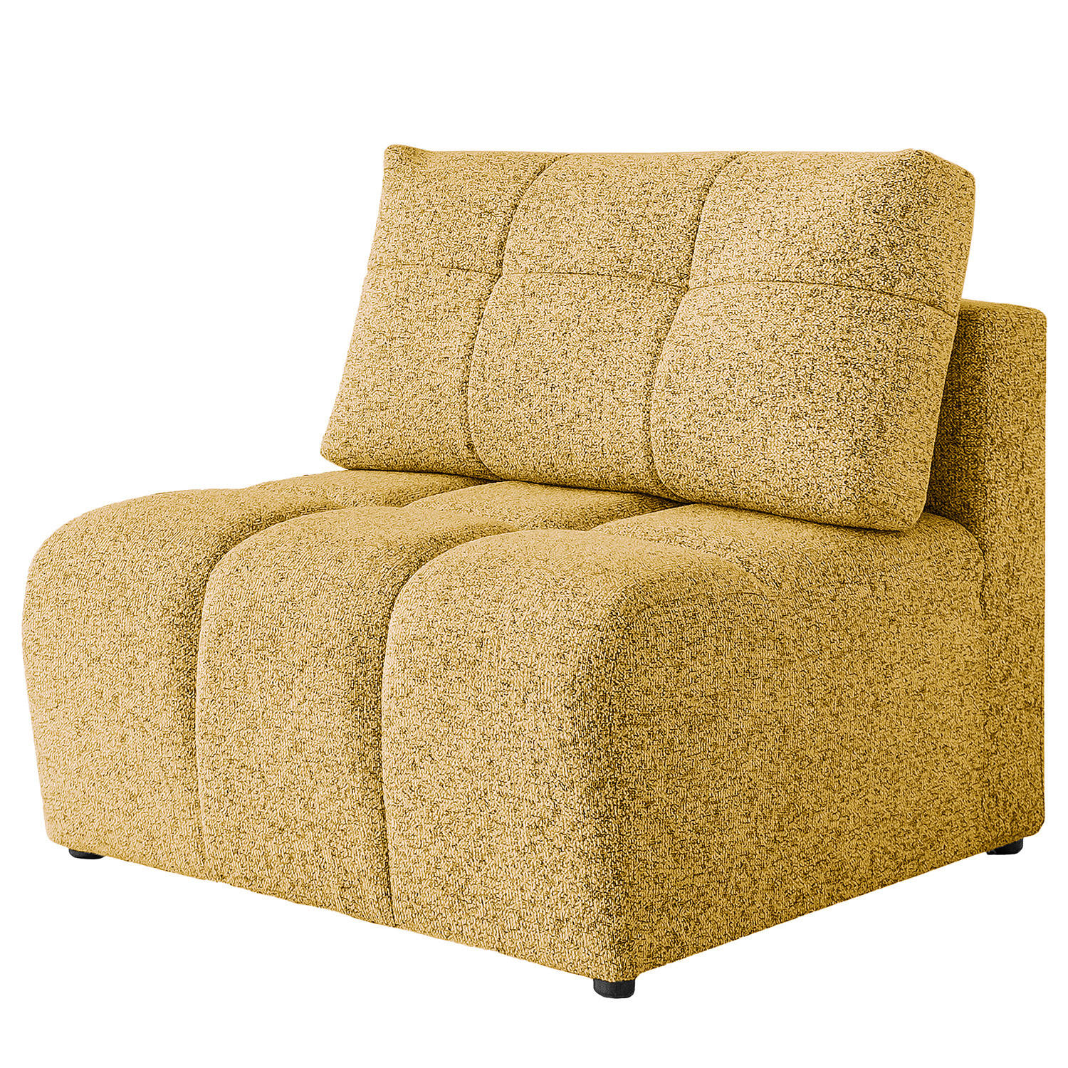 SESSEL/MITTELELEMENT - Strukturstoff - Beige/Gelb, Kunststoff/Textil (96/94/96cm) - home24