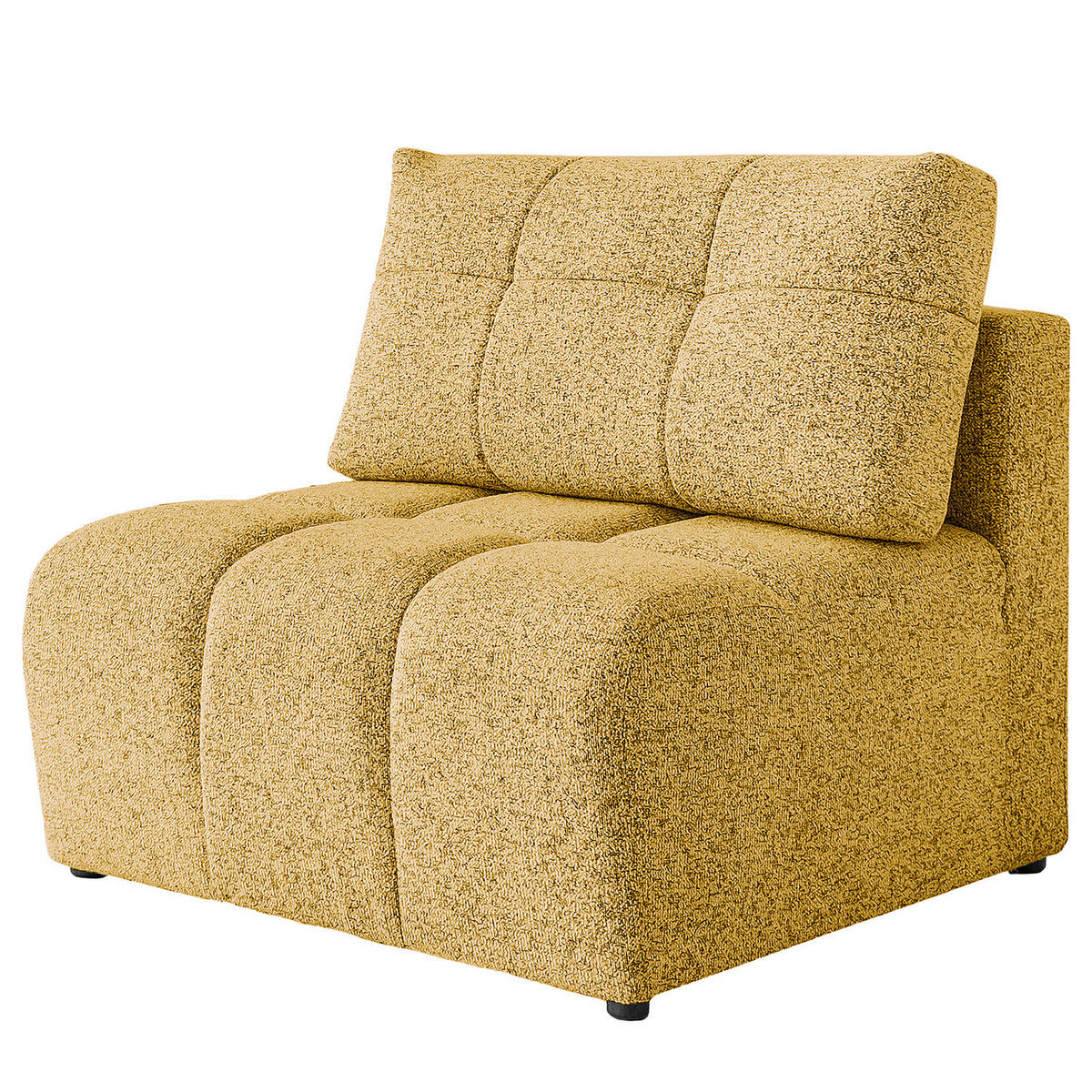 SESSEL/MITTELELEMENT - Strukturstoff - Beige/Gelb, Kunststoff/Textil (96/94/96cm) - home24