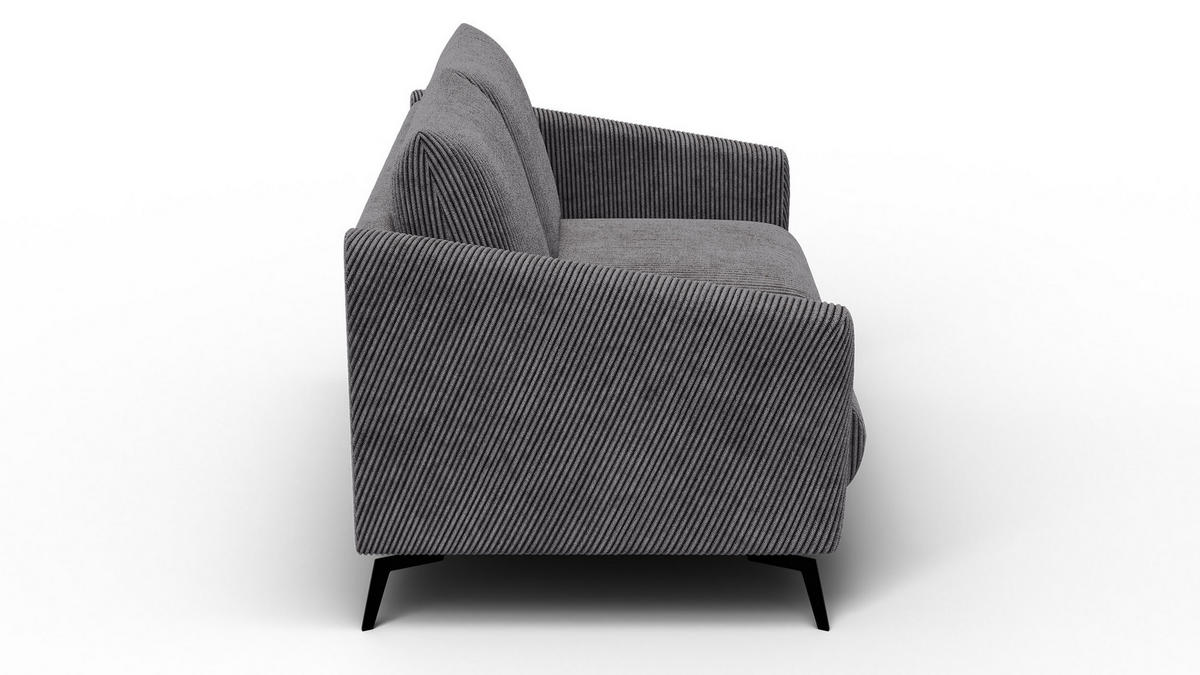 SOFA VILT 2-Sitzer, dunkelgrau - Dunkelgrau/Schwarz, Holzwerkstoff/Textil (142/89/94cm) - Courtois Laville