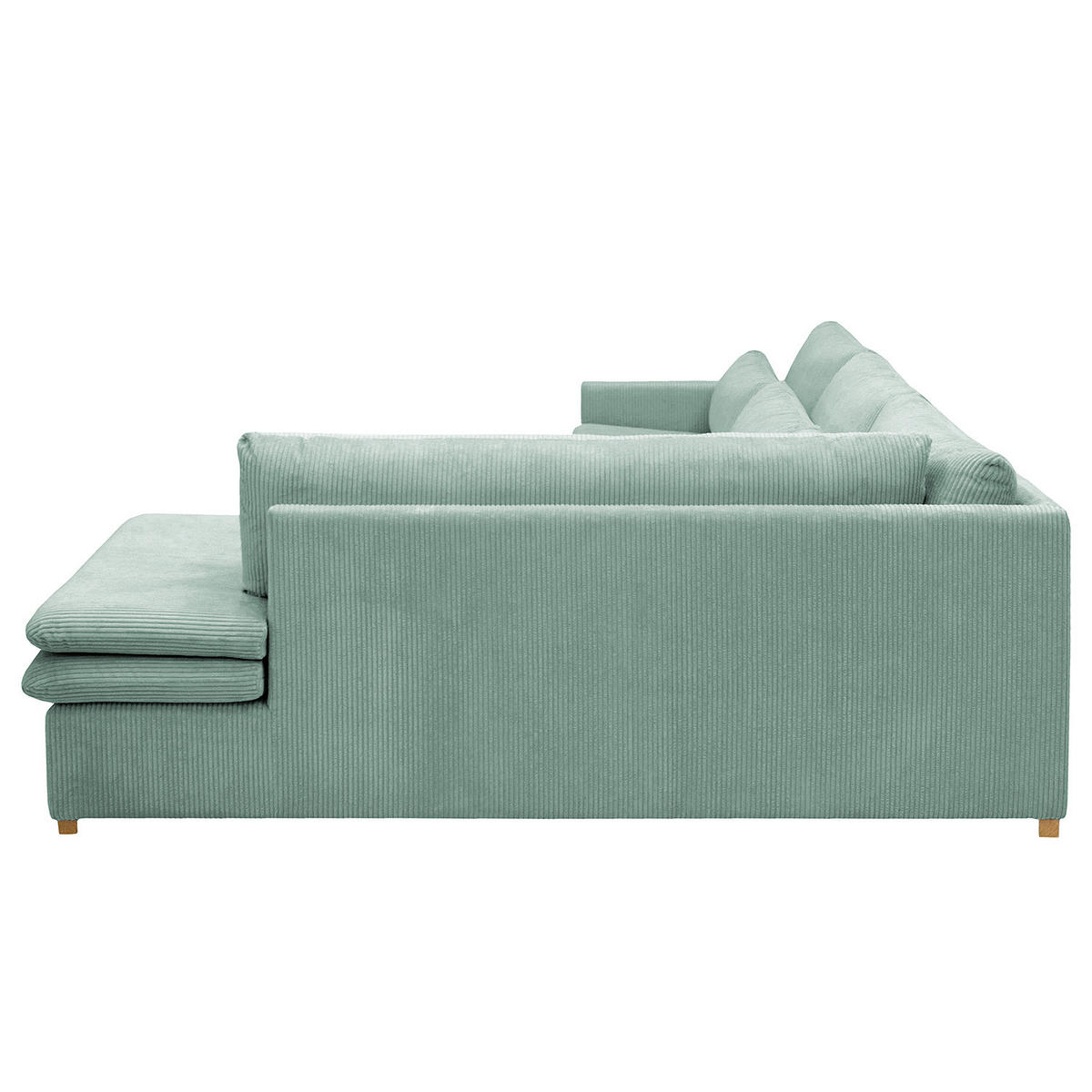 ECKSOFA mit Ottomane - Blau, Textil (299/216cm) - home24