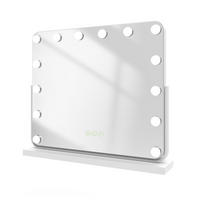 KOSMETIKSPIEGEL mit Beleuchtung, Weiß, 60/52 cm - Weiß, Glas (52/12/60cm) - EMKE