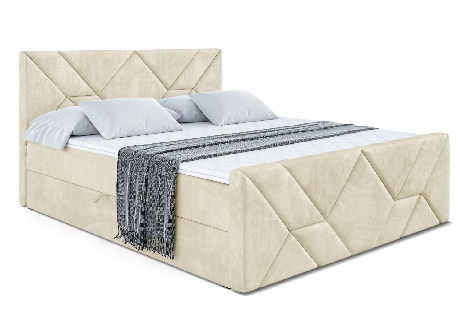 BOXBETT BARWA-Z - 160x200 cm - H4 - Beige - Beige, Holzwerkstoff (160/200cm) - ALTDECOR