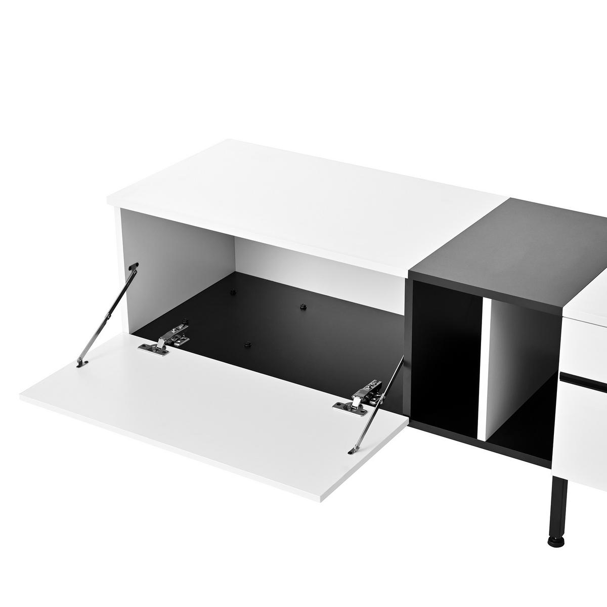 TV-SCHRANK 180cm Weiß Klappfach Doppeltüren modern - Weiß, Holzwerkstoff (38/45/180cm) - FLIEKS