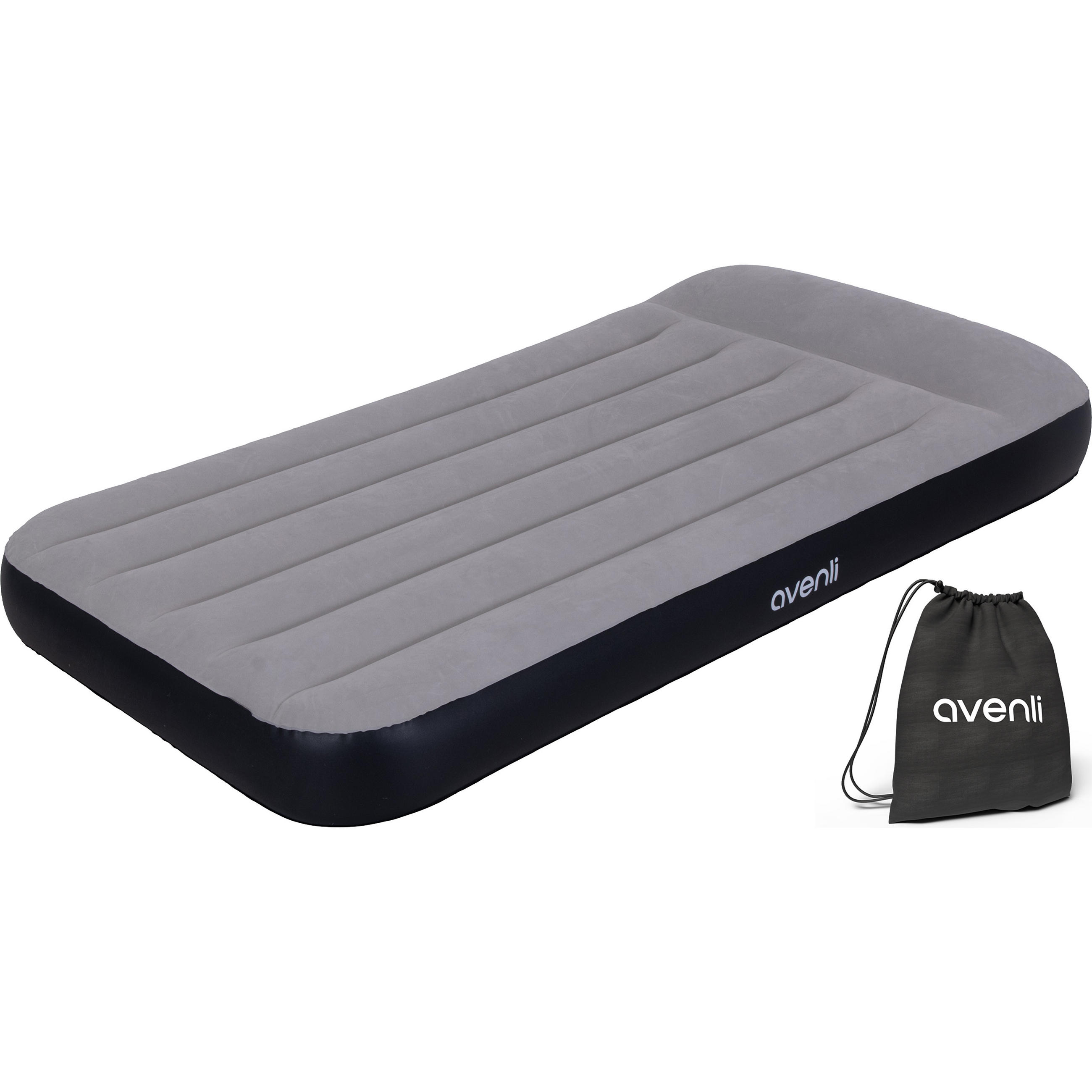 LUFTBETT Luftmatratze selbstaufblasend 191 x 99 x 30 cm mit integrierter Pumpe - Schwarz/Grau, Kunststoff (99/191cm) - Avenli