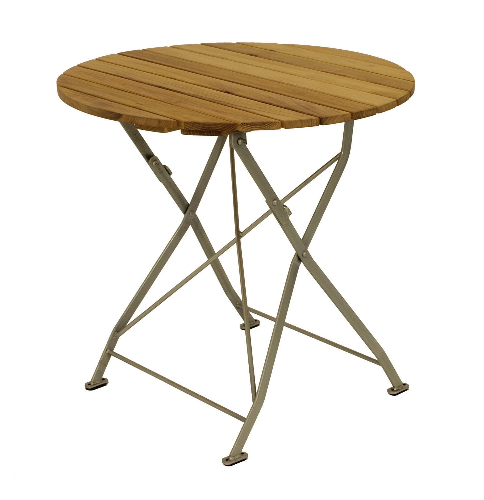 KLAPPTISCH Bad Belzig aus Robinienholz 77 cm rund, Stahlgestell Verzinkt - Braun, Holz (77/77/72cm) - TPFGarden