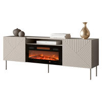 TV-LOWBOARD Art Deco Cashmere 190 EF II mit Kamin - Kaschmir, Holzwerkstoff/Metall (191/68/40cm) - MIRJAN24