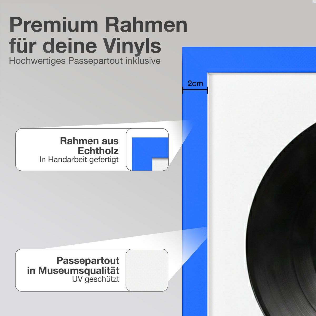 VINYL BILDERRAHMEN 40/40 2er Set - Blau, Holz (40/40cm) - K-Möbel