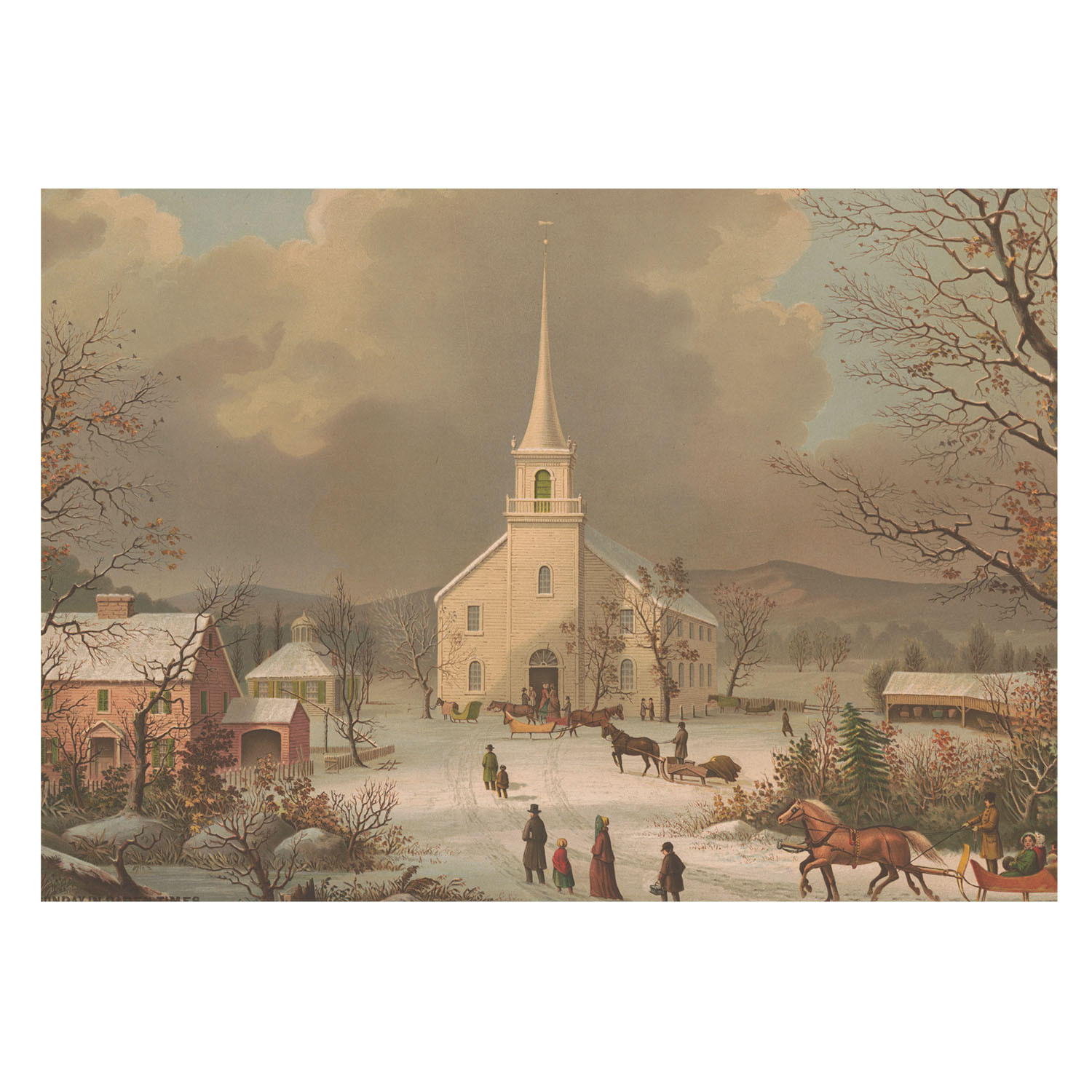 FOTOTAPETE 208x146 cm - Winterlandschaft - Braun, Textil (208/146cm) - Wallfluent