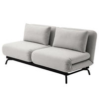 SCHLAFSOFA mit Relaxfunktion - Webstoff - Hellgrau/Schwarz, Textil (184/78/85cm) - home24