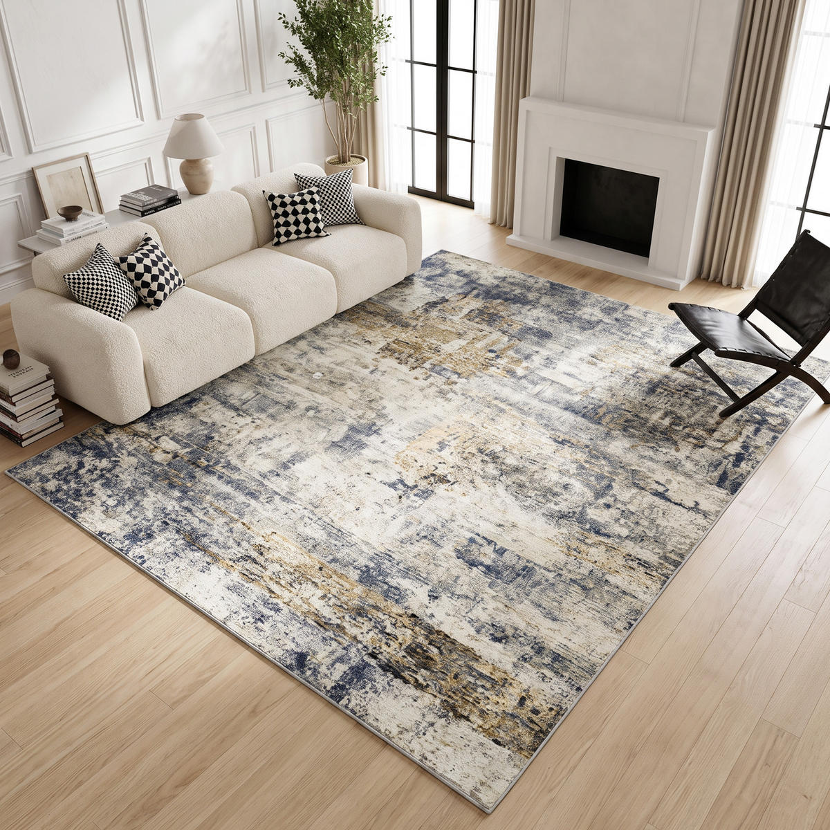 TEPPICH Polyester Grau - Grau, Textil (200/300cm) - HOMCOM
