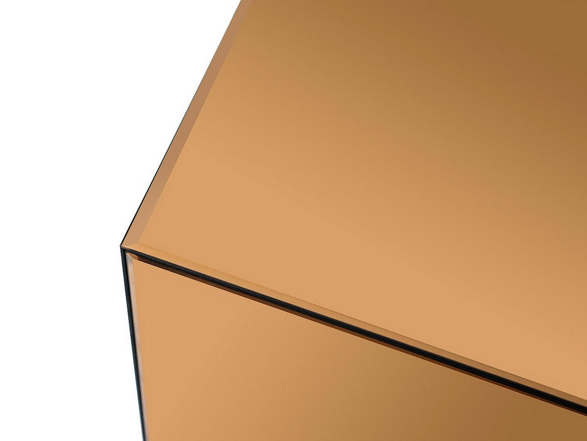 BEISTELLTISCH mit Rauchspiegelglas und MDF - Braun - CUBIX - Braun, Glas (35/35/35cm) - Pascal Morabito