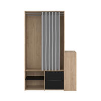 KLEIDERSCHRANK Kimmy Walnussfarben 128/41/198 cm - Walnussfarben/Schwarz, Holzwerkstoff (128/198/41cm) - ebuy24