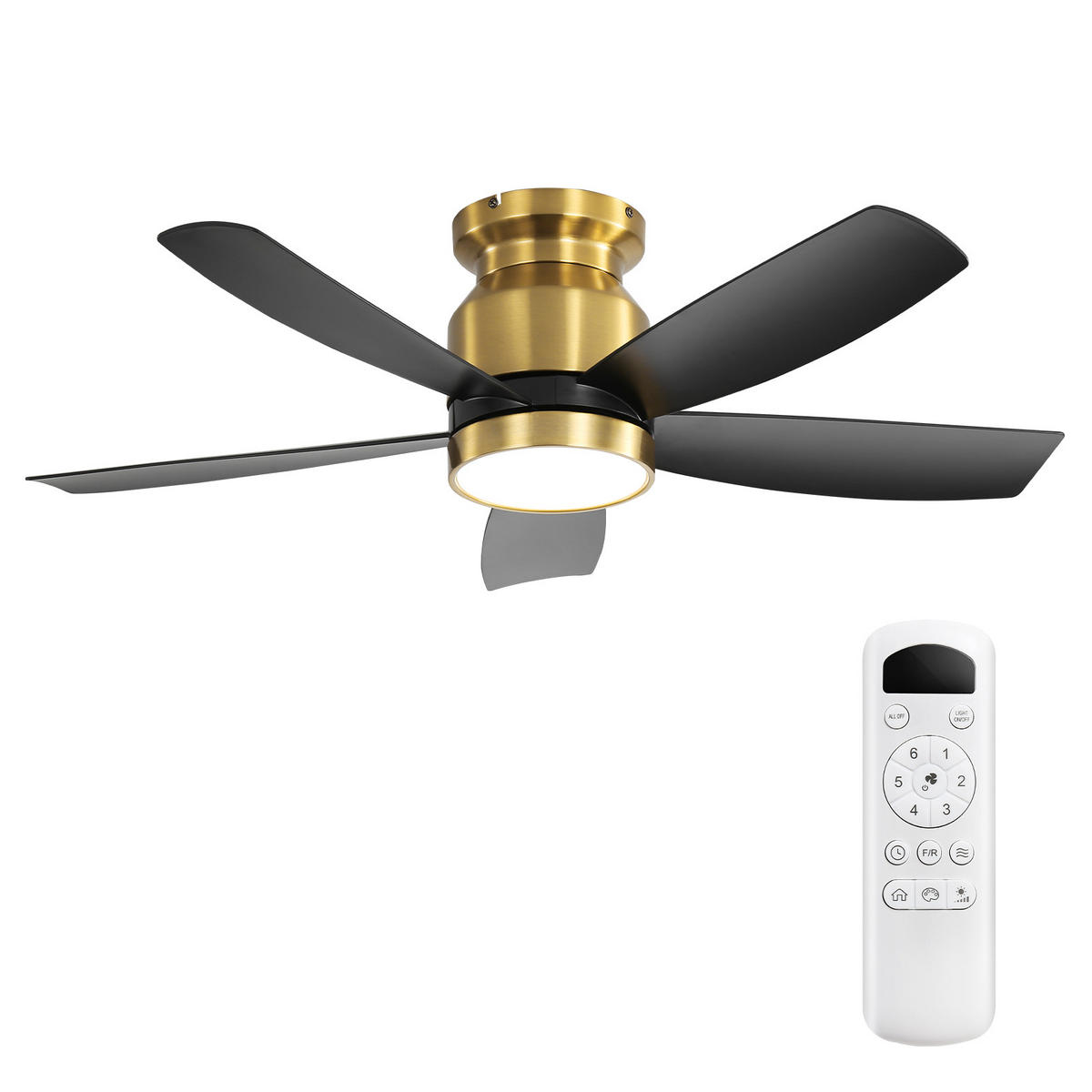 DECKENVENTILATOR DE-16277 42 Zoll mit LED & Fernbedienung Schwarz - Schwarz, Kunststoff (106.68/106.68/36.3cm) - ComfortXL
