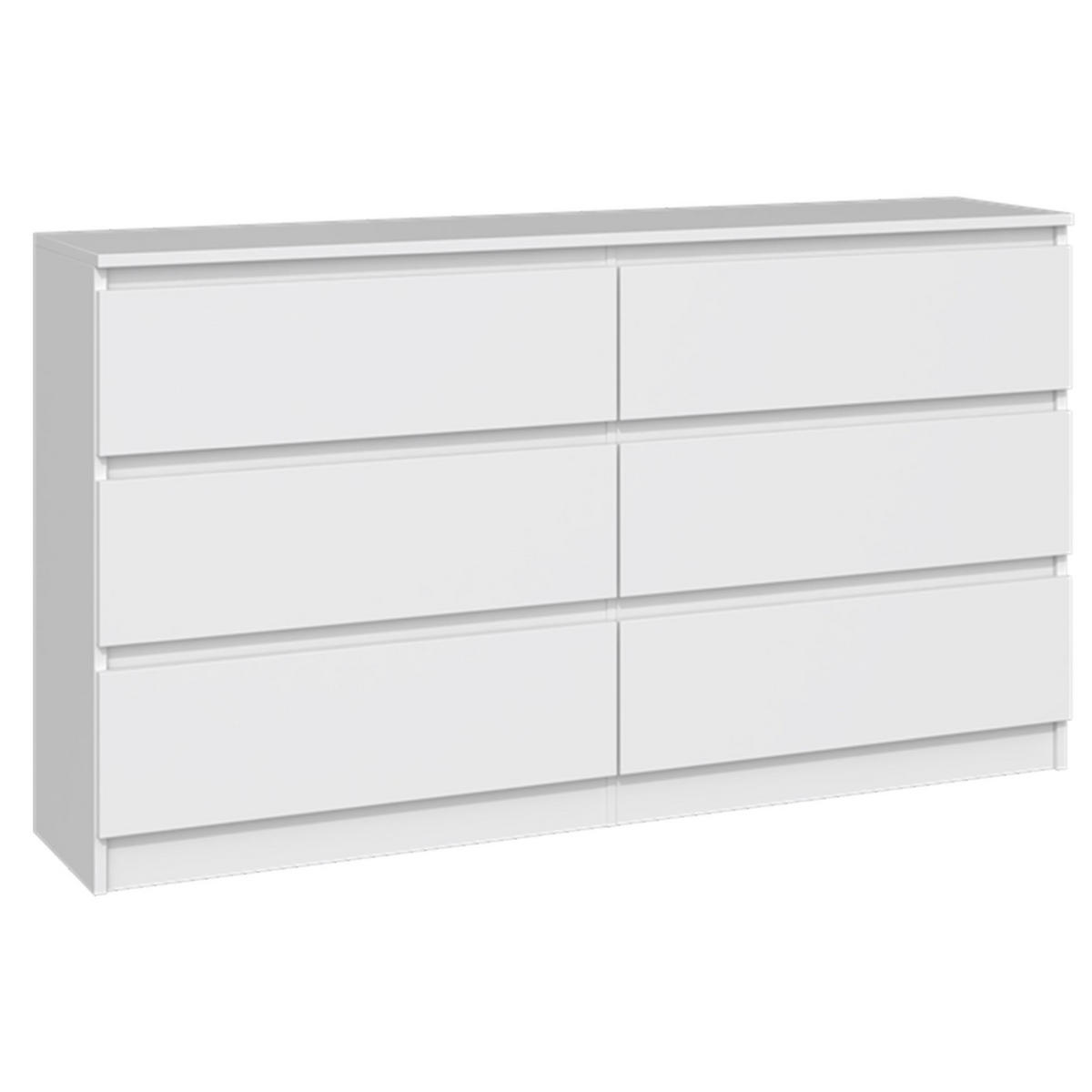 KOMMODE Malwa weiß, 75 x 138 x 40 cm - Weiß, Holzwerkstoff (138/75/40cm) - Selsey