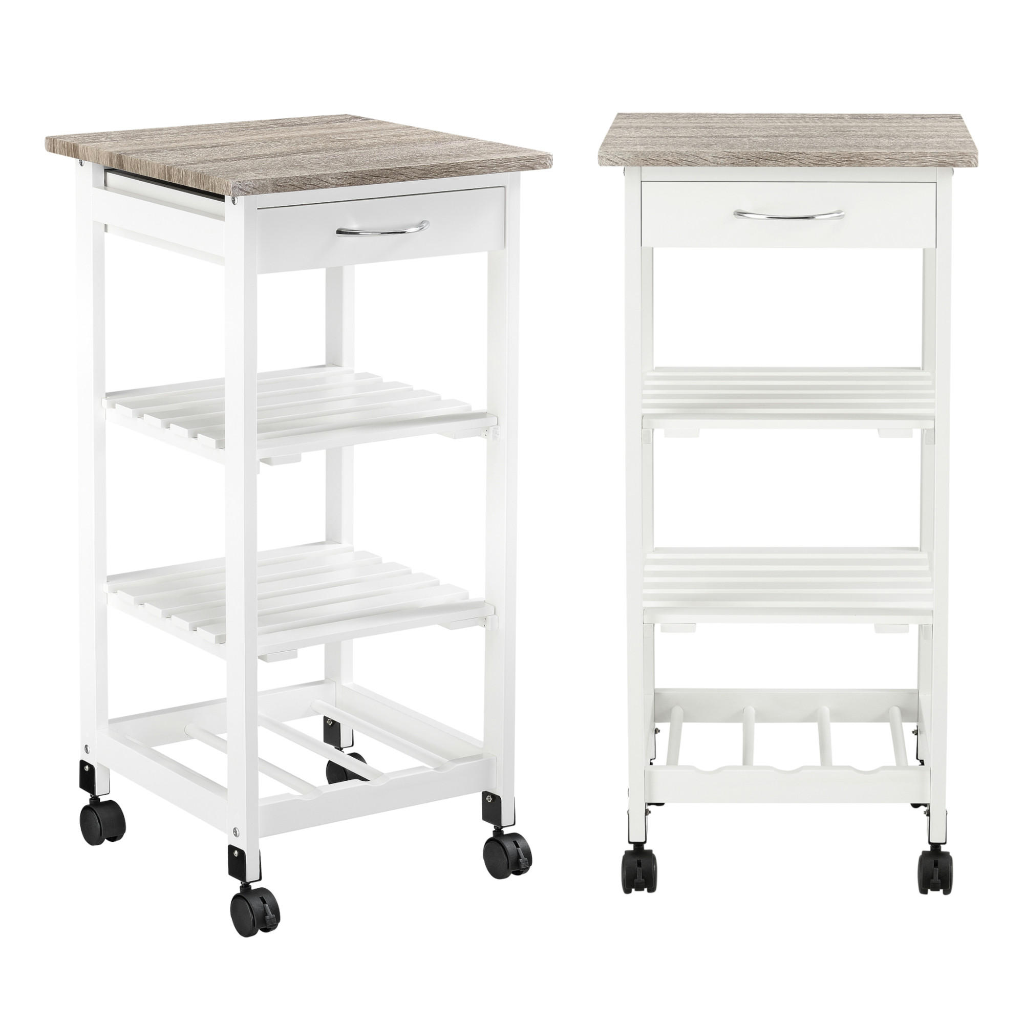 SERVIERWAGEN Biel - Weiß (37.0/37.0/76.0cm) - [en.casa]